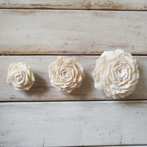 Clara™ Rose  - set of 12-  1.5 inches _sola_wood_flowers