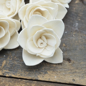 Gardenia Flower  - set of 12- 1.5 inches _sola_wood_flowers