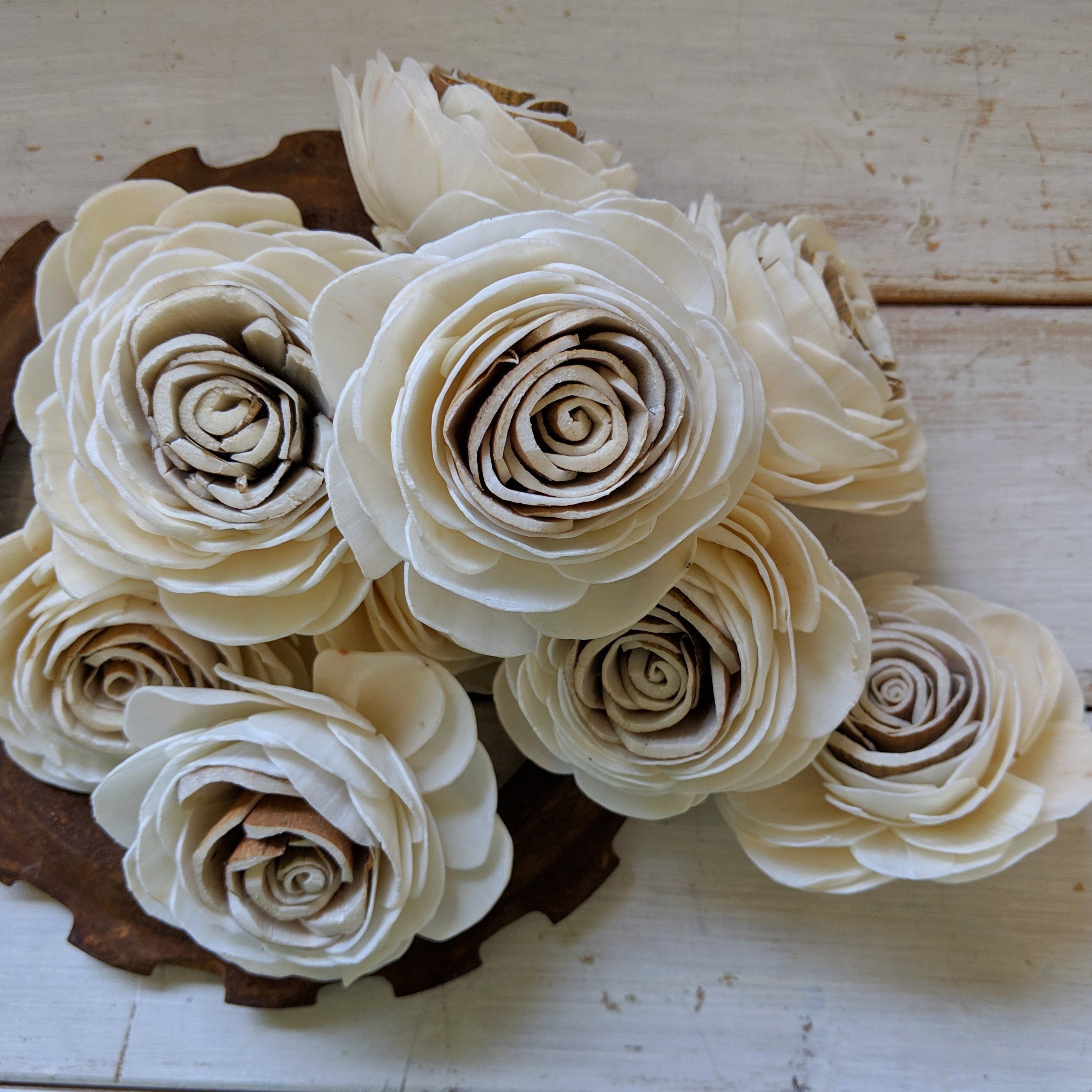 Harvest Rose™- set of 12- 1.5 inches _sola_wood_flowers