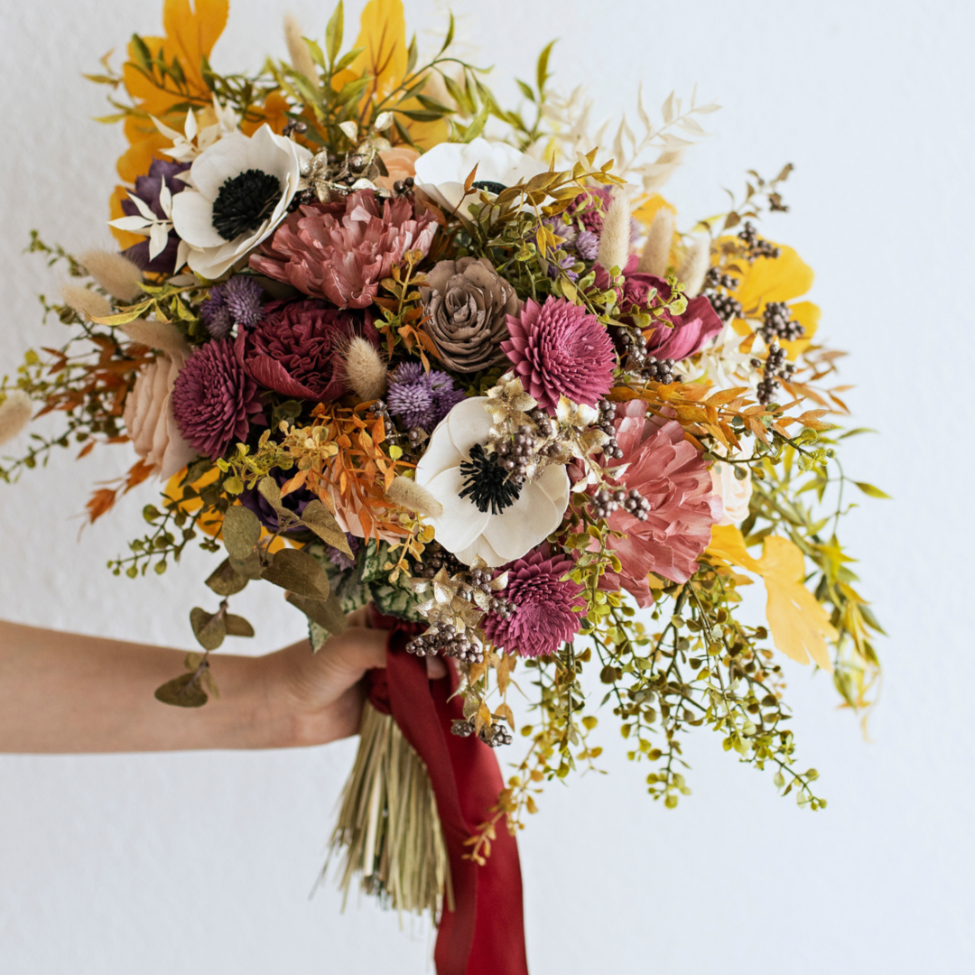 Wildflower Wedding Bouquet Sola Wood Flowers Dried Flower 