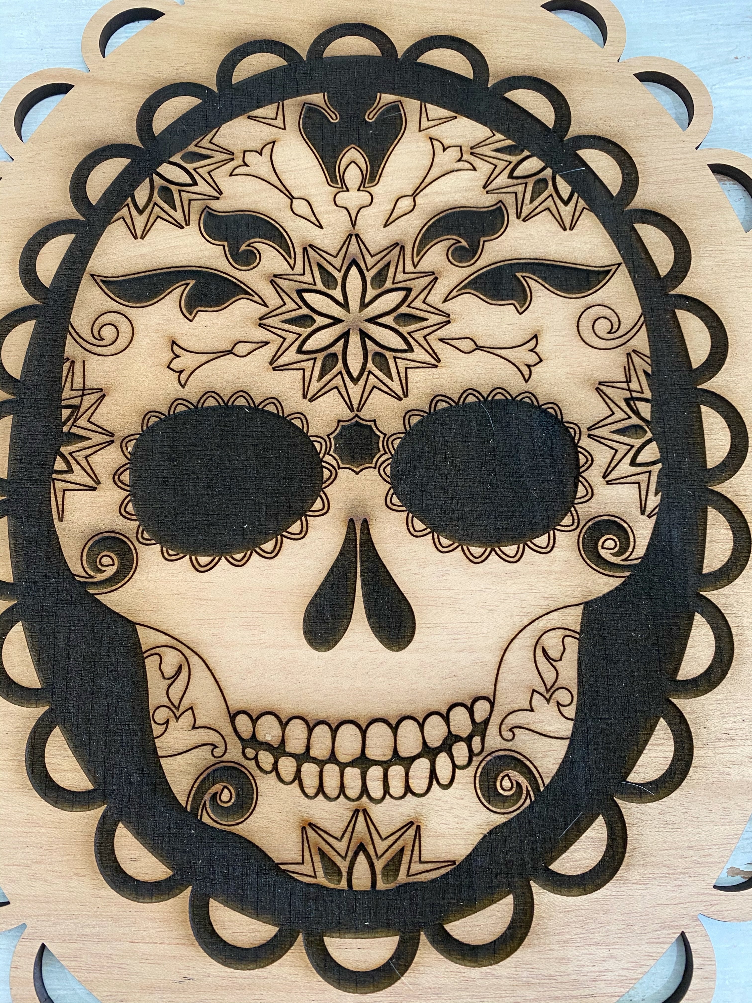 14" Sugar Skull Wood Cutout- Limited Edition _sola_wood_flowers