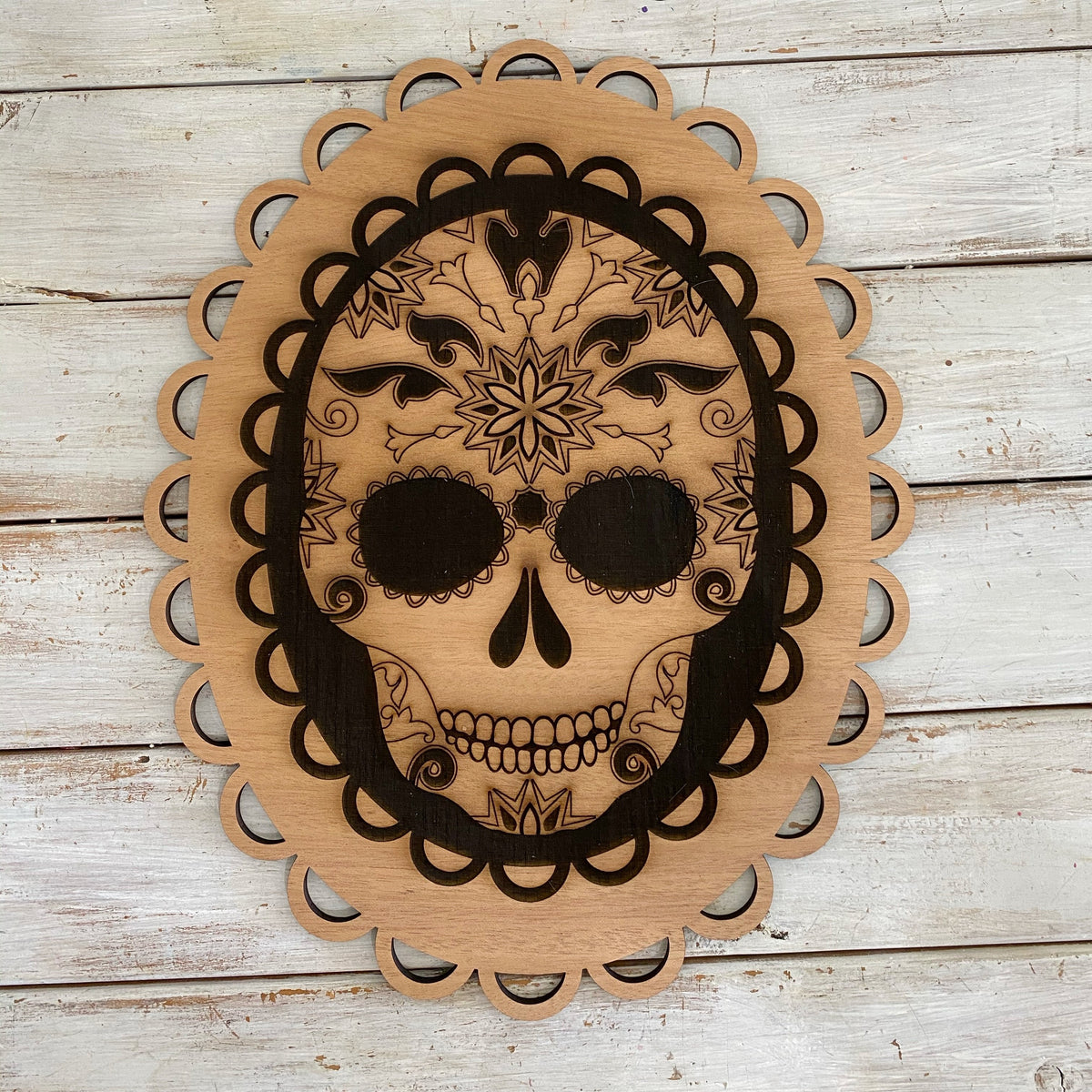 14" Sugar Skull Wood Cutout- Limited Edition _sola_wood_flowers