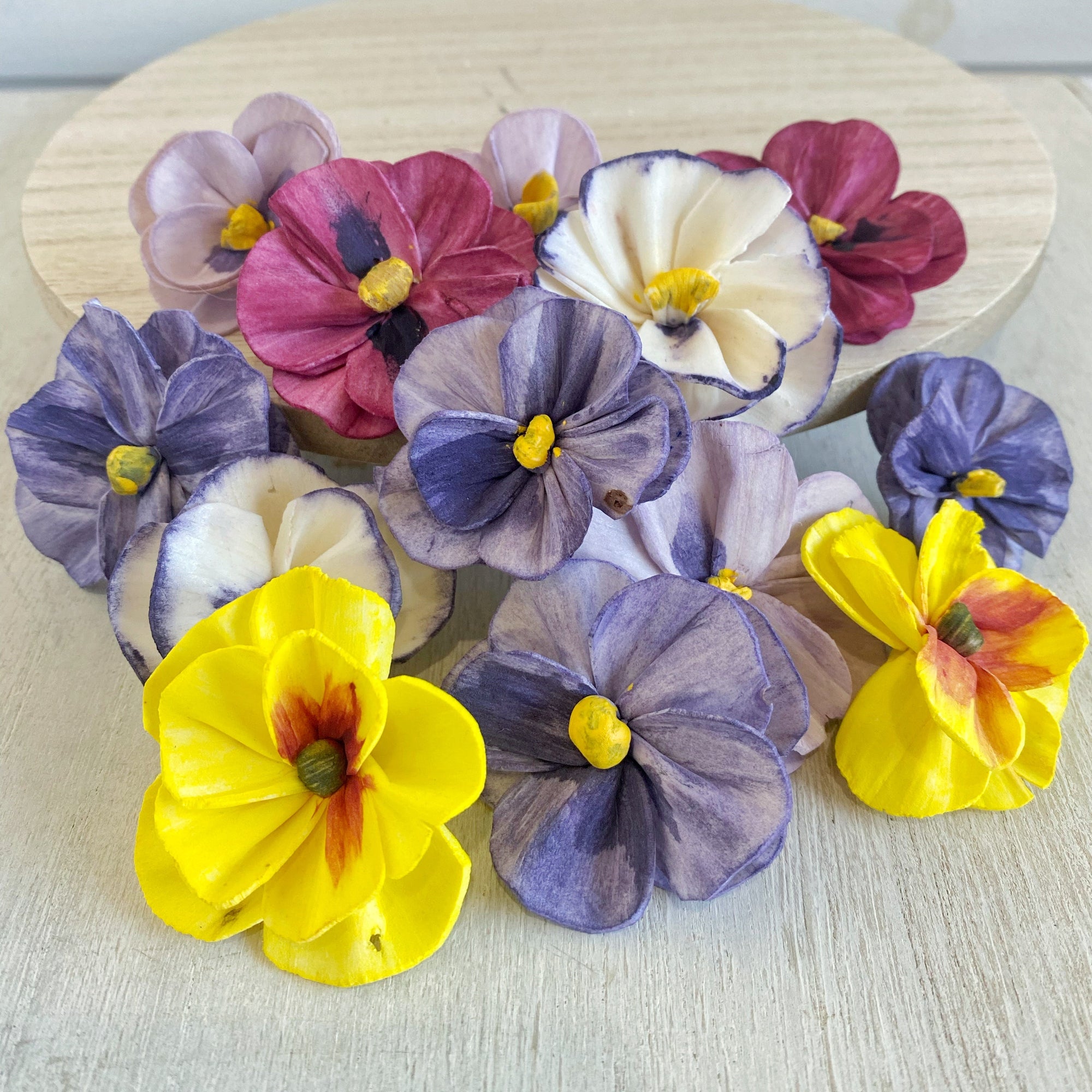 Dyed Pansies - set of 12