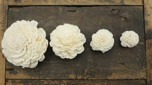 Marigold - set of 12 - 1 inch (mini) _sola_wood_flowers