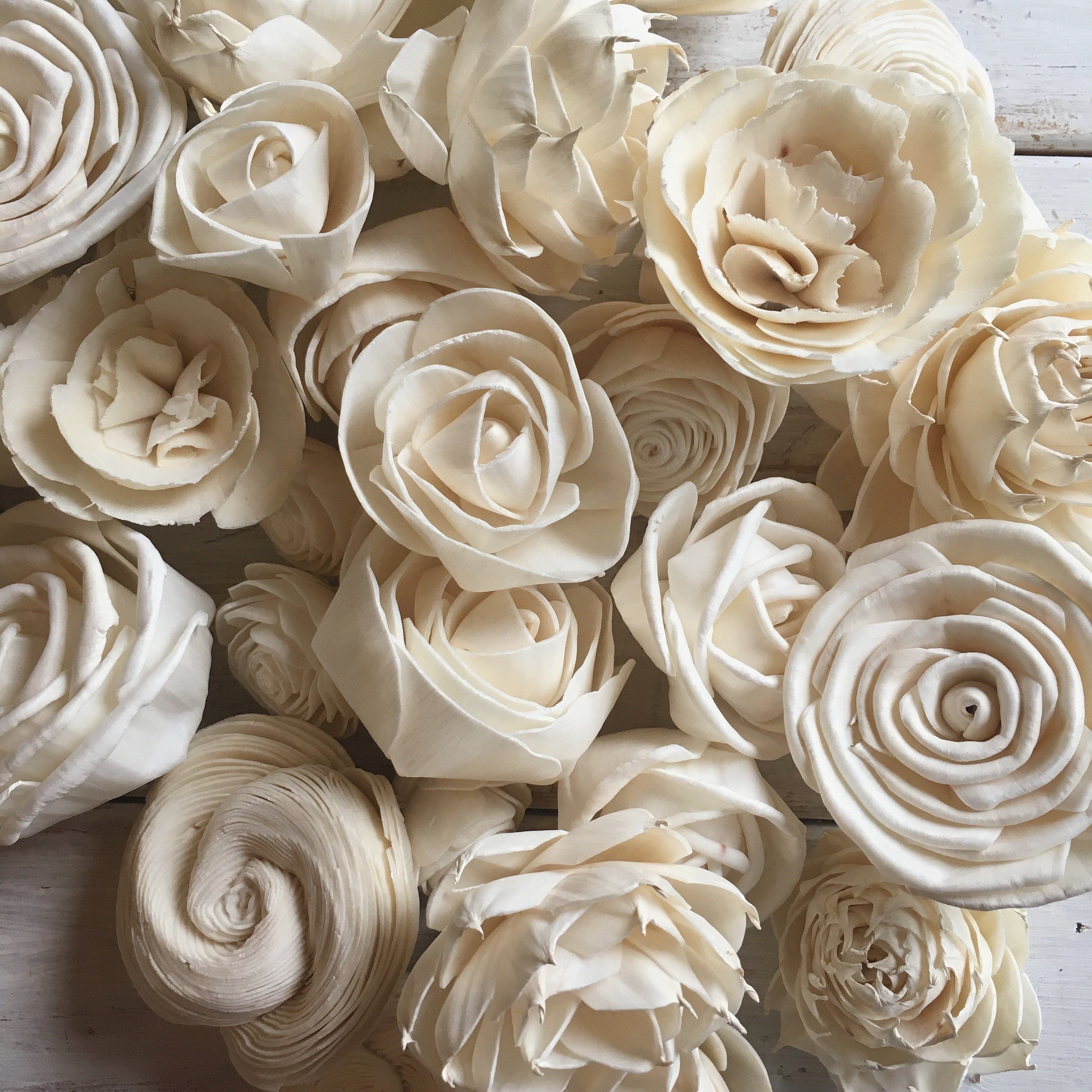 Rose Assortment - set of 50 _sola_wood_flowers