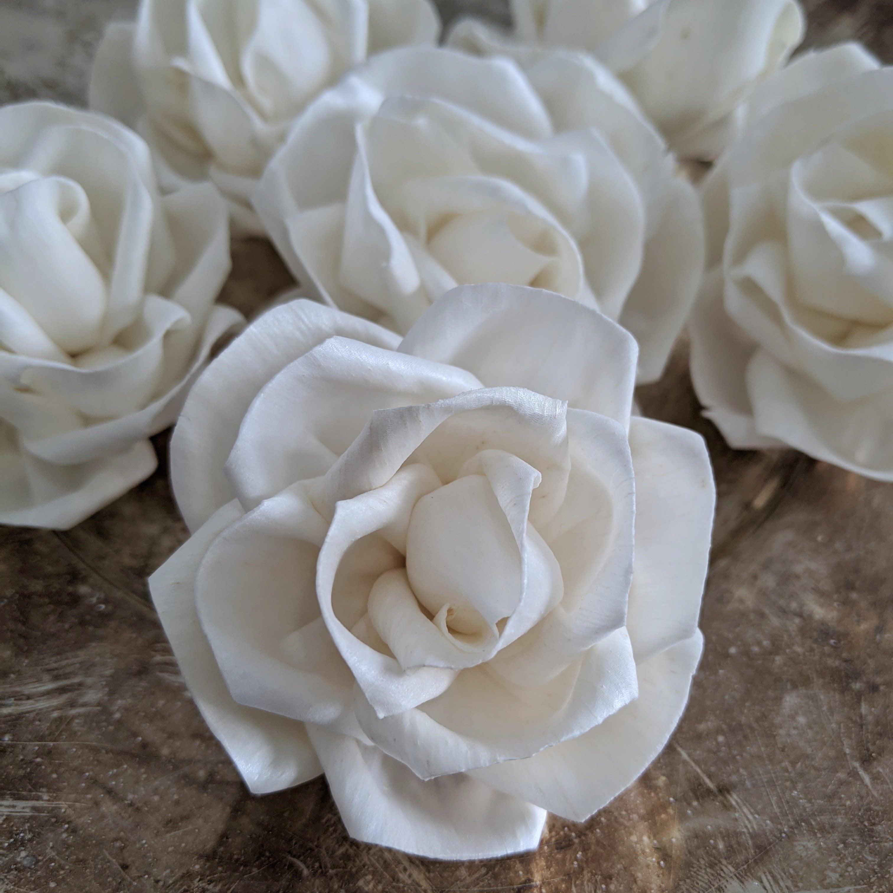 Tea Rose - 2 inch - set of 12 _sola_wood_flowers