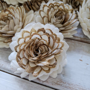 Vanilla Chai™- set of 12- 2.5 inches _sola_wood_flowers