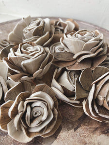Wood Rose New Size - 1.5 inches- sold by the dozen _sola_wood_flowers